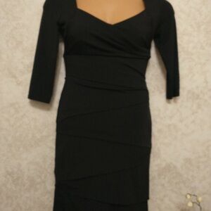 White House Black Market Chic Black Long Sleeve Body-con Dress